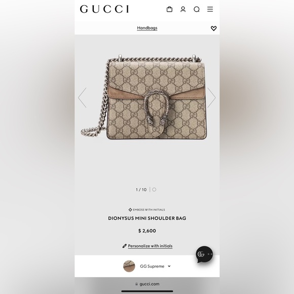 A103- ๐ฏ % authentic Dionysus GG supreme mini bag - Picture 3 of 3